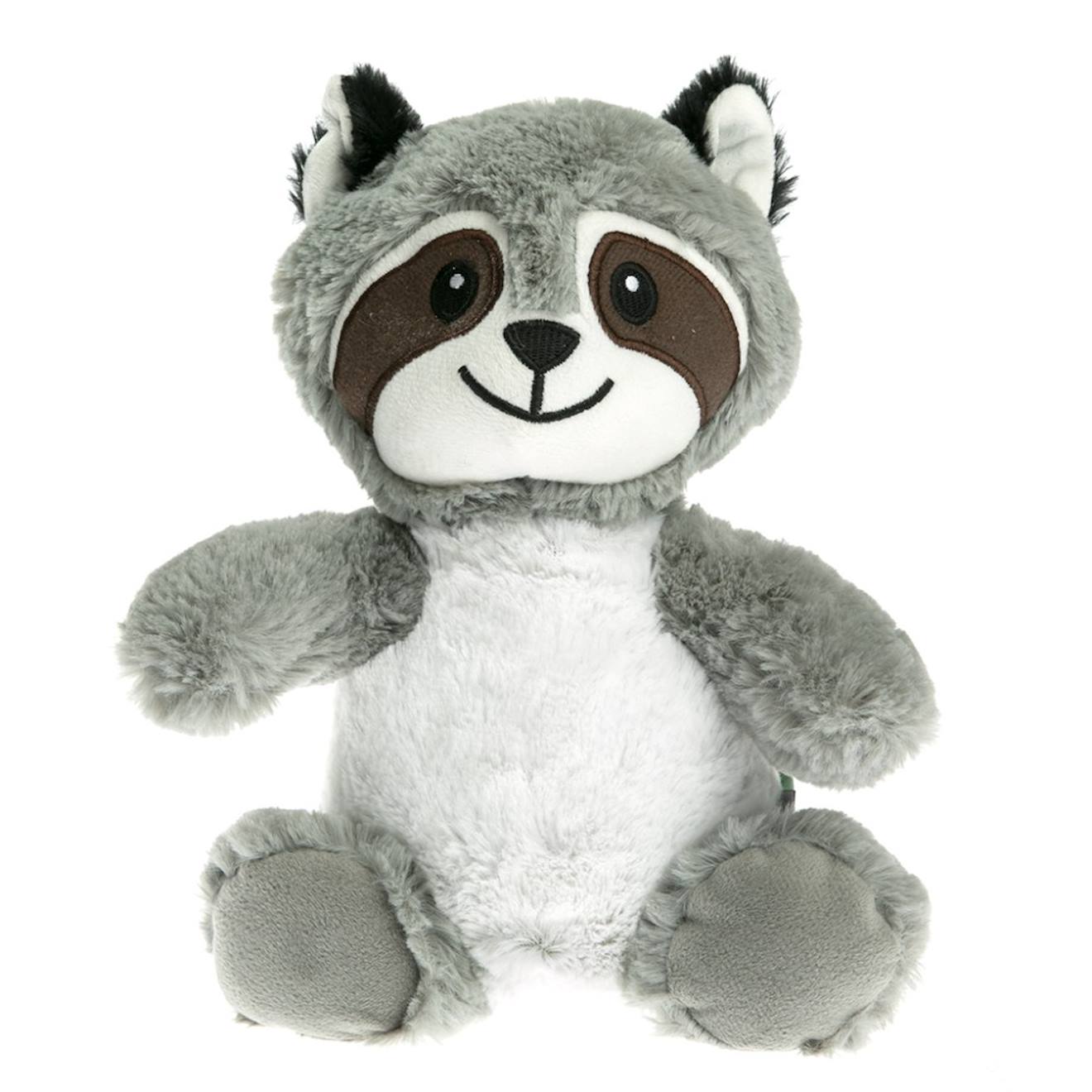 Peluche bouillotte raton laveur gris