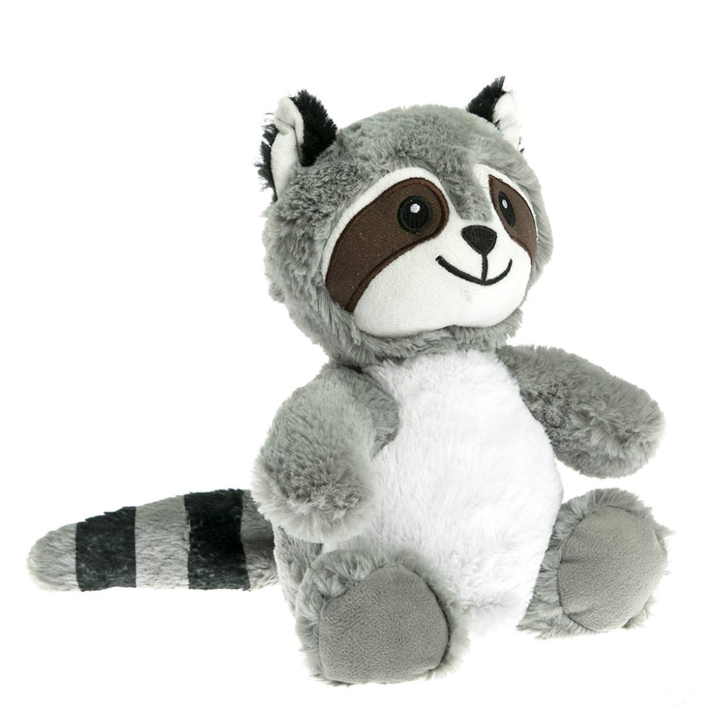 Peluche bouillotte raton laveur gris
