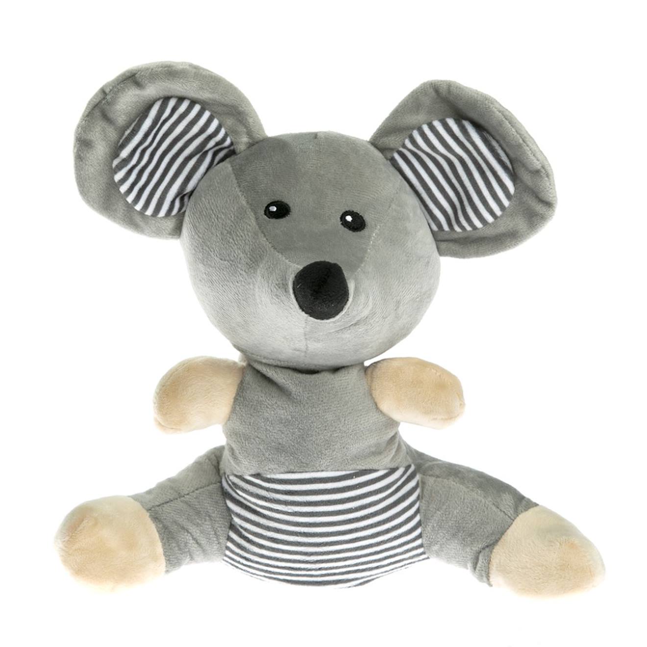 Peluche bouillotte souris gris