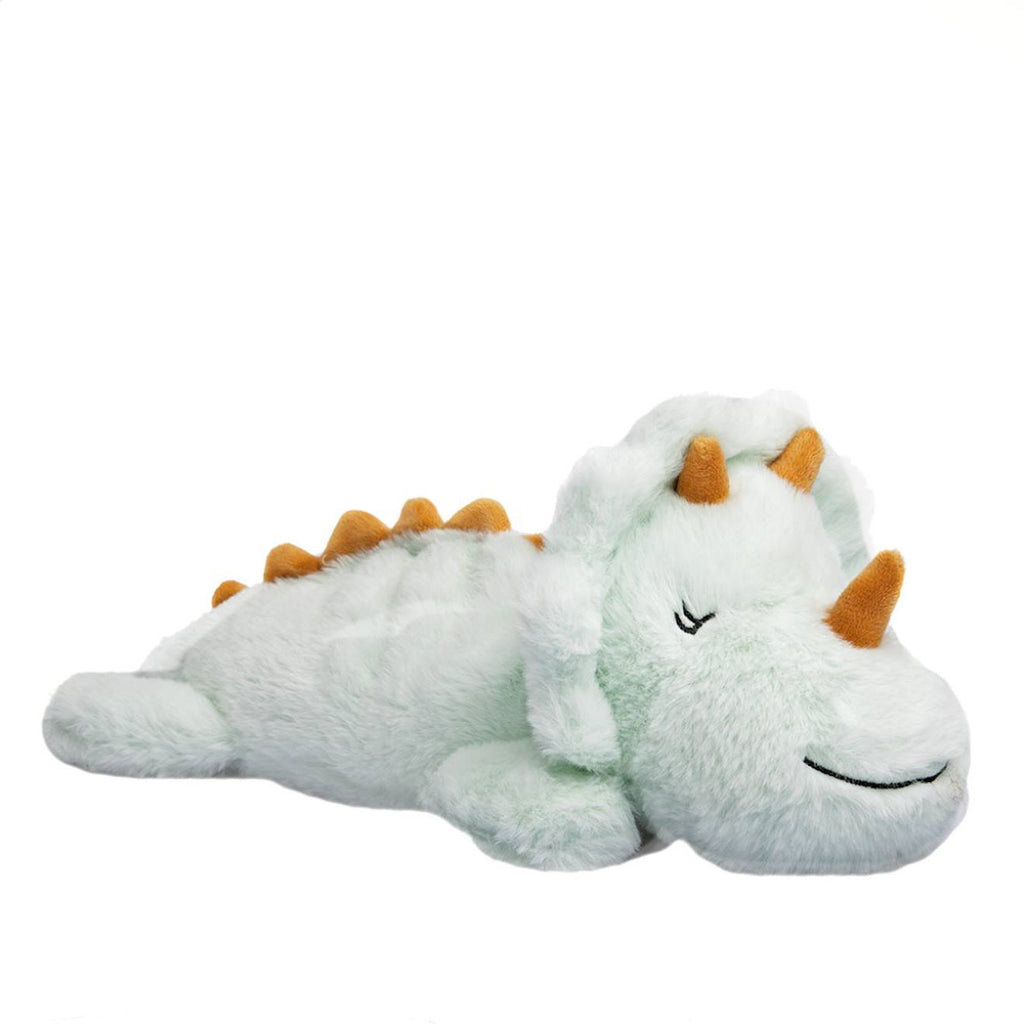 Peluche bouillotte triceratops vert