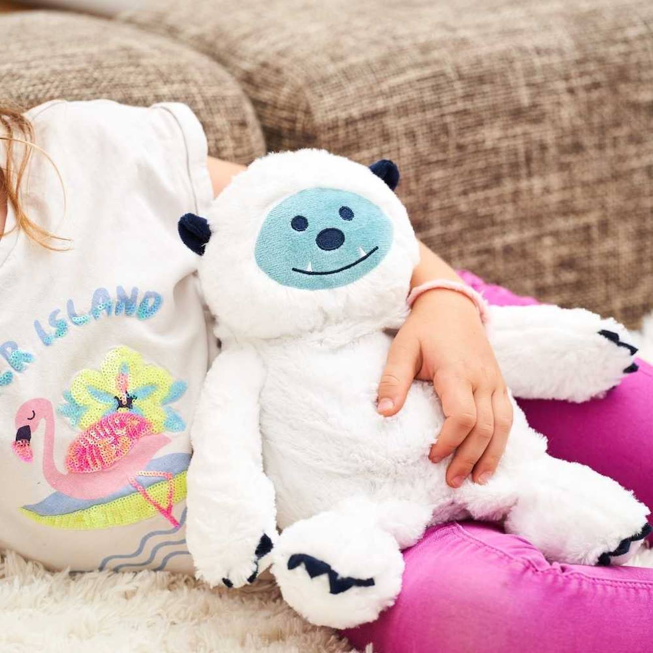 Peluche bouillotte yeti blanc