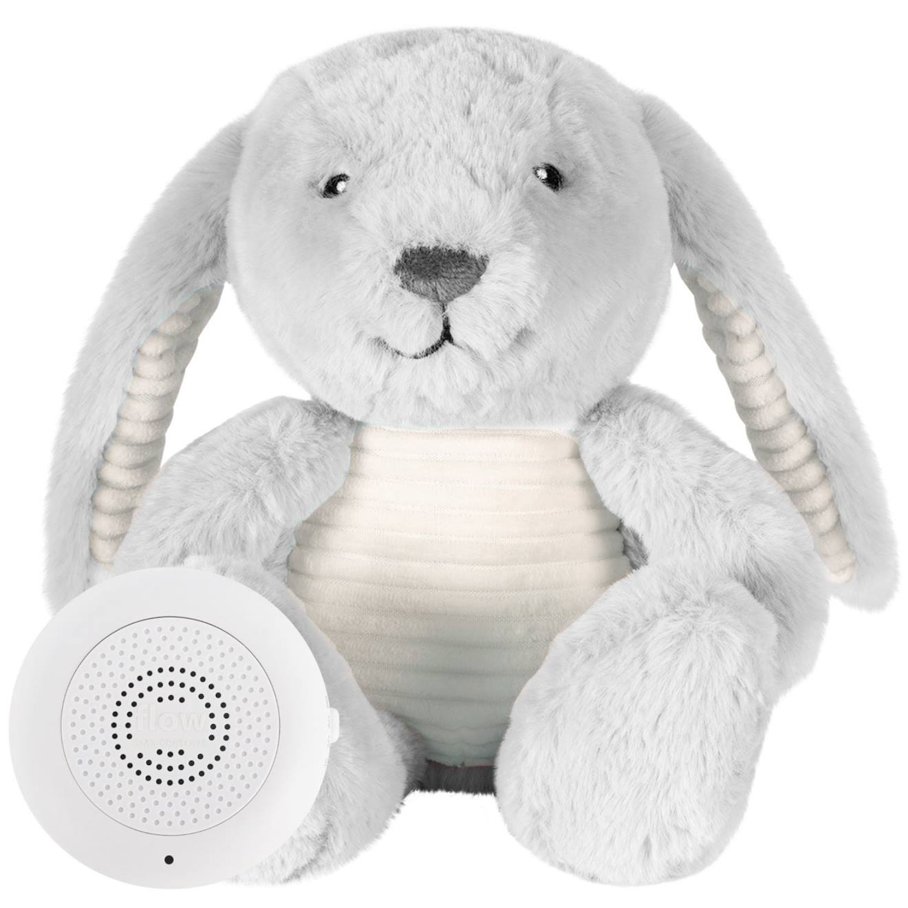Peluche bruit blanc milo le lapin gris