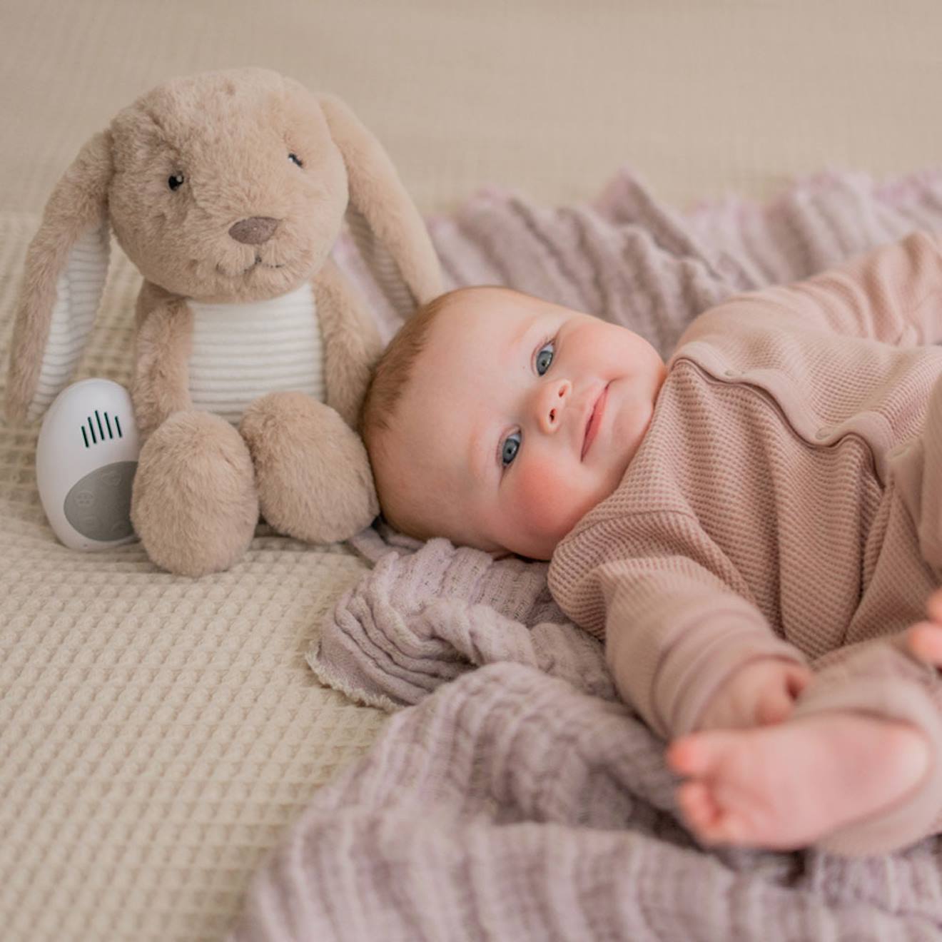 Peluche bruit blanc milo le lapin beige