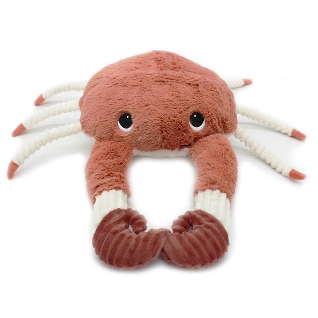 Peluche cassecou le crabe et son bébé terracotta (39 cm) orange, blanc, noir