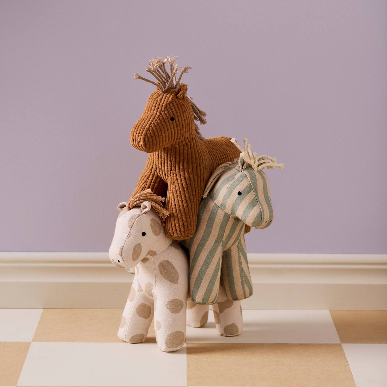 Peluche cheval aiden dotty (28 cm) ecru, beige