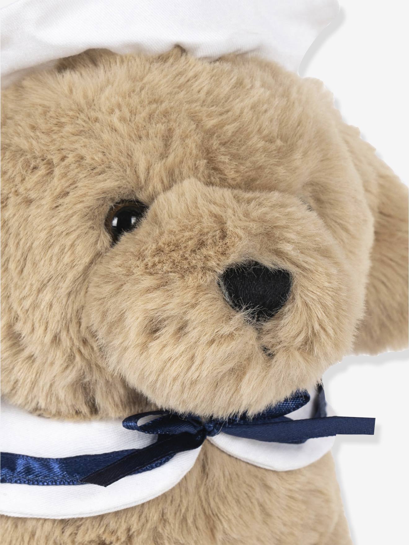 Peluche chien milou et son coussin marron