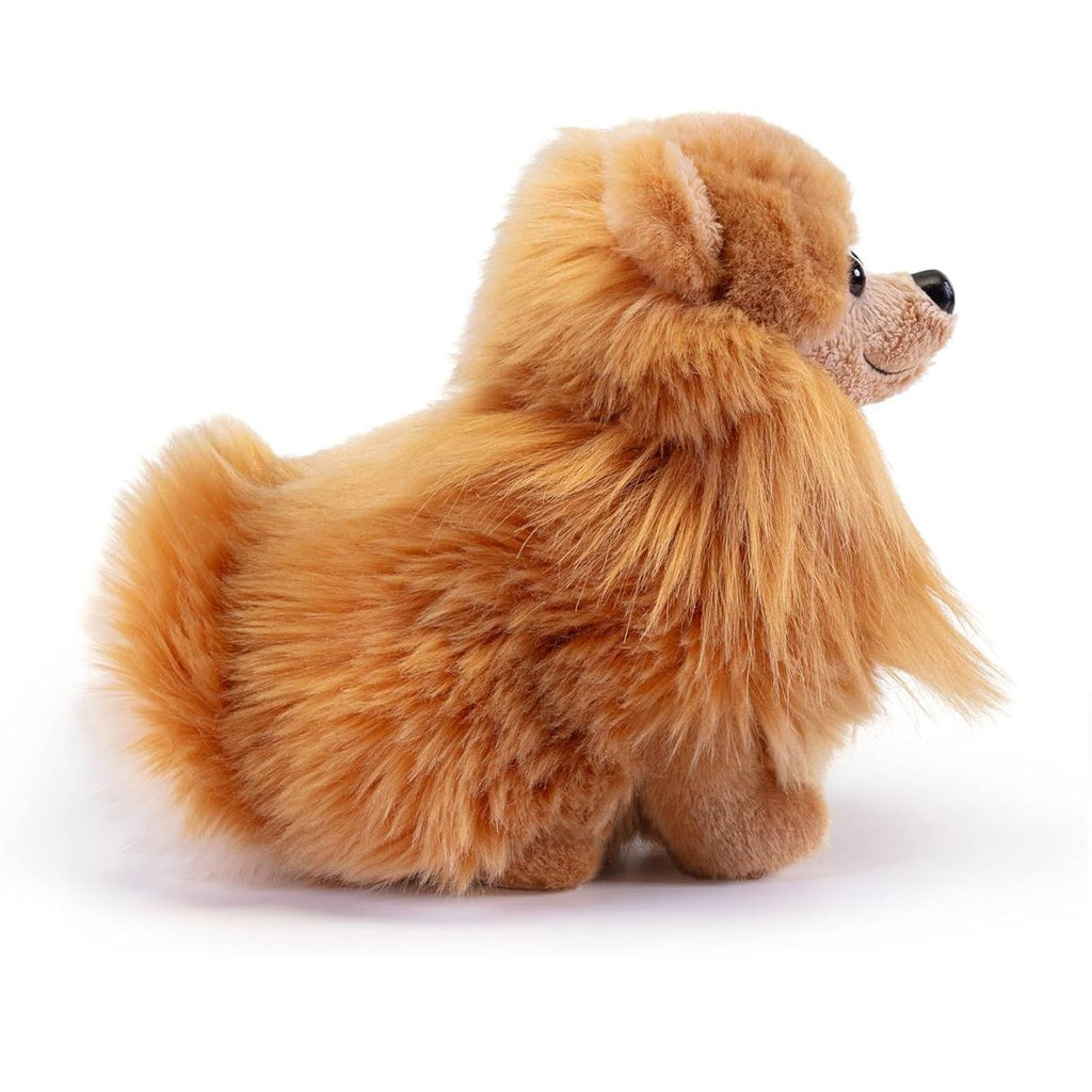 Peluche chien poméranien 22 cm marron