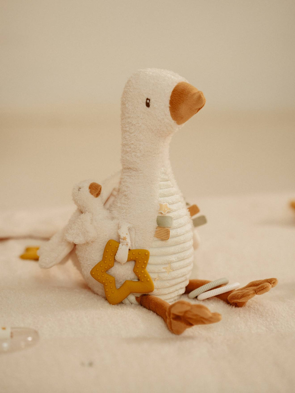 Peluche d'activités oie - newborn blanc