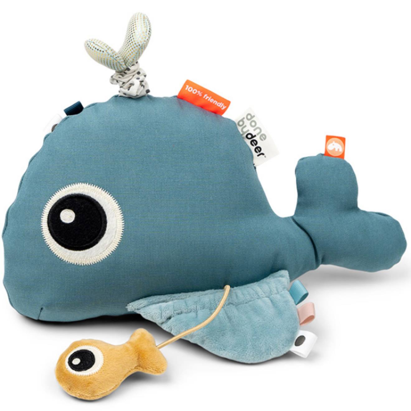 Peluche d'activités bleu, jaune