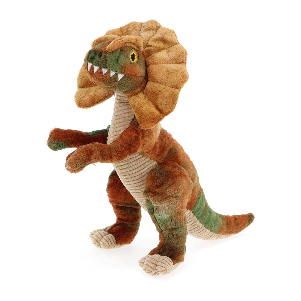 Peluche dino diloplosaure 26cm 100% recyclée marron