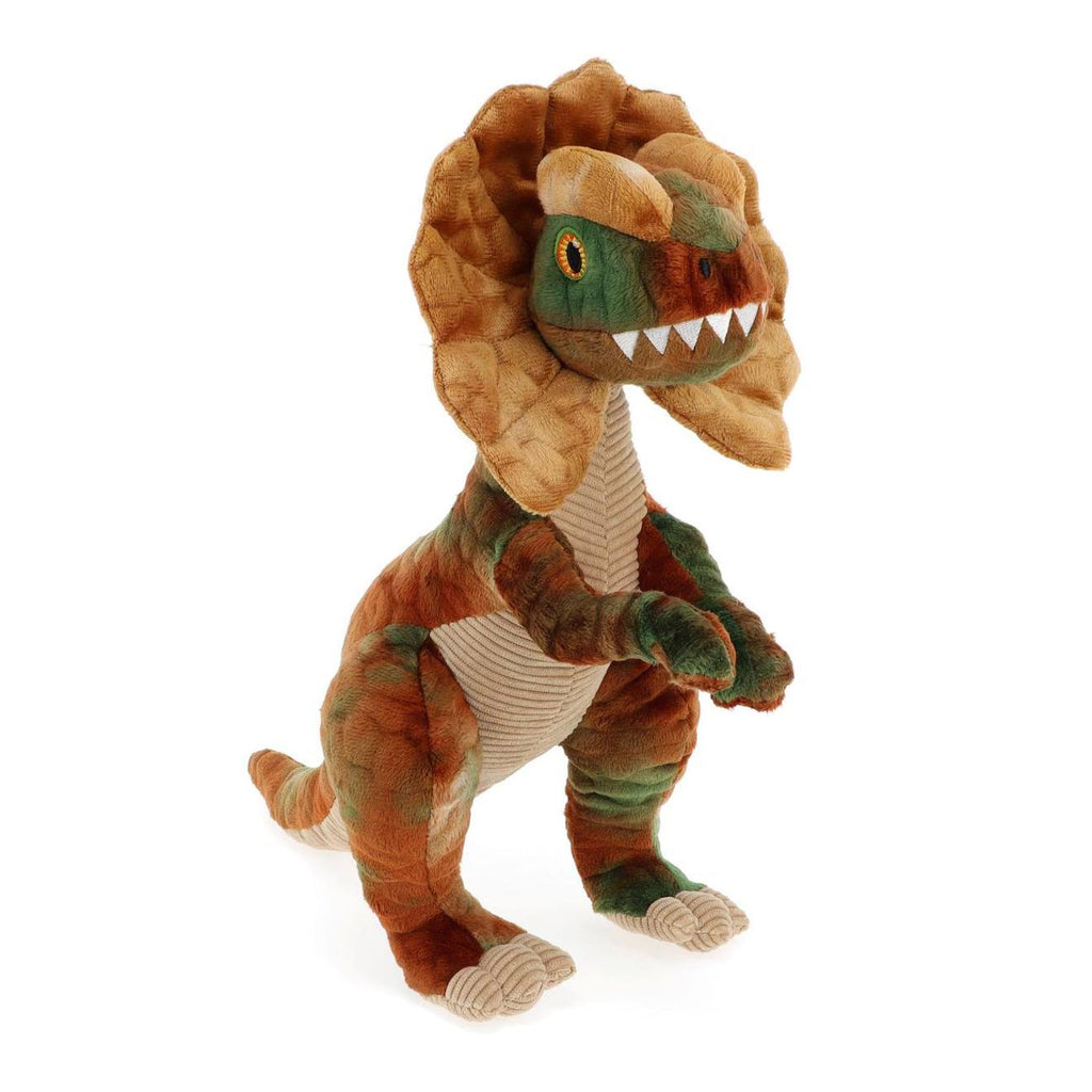 Peluche dino diloplosaure 38cm 100% recyclée marron