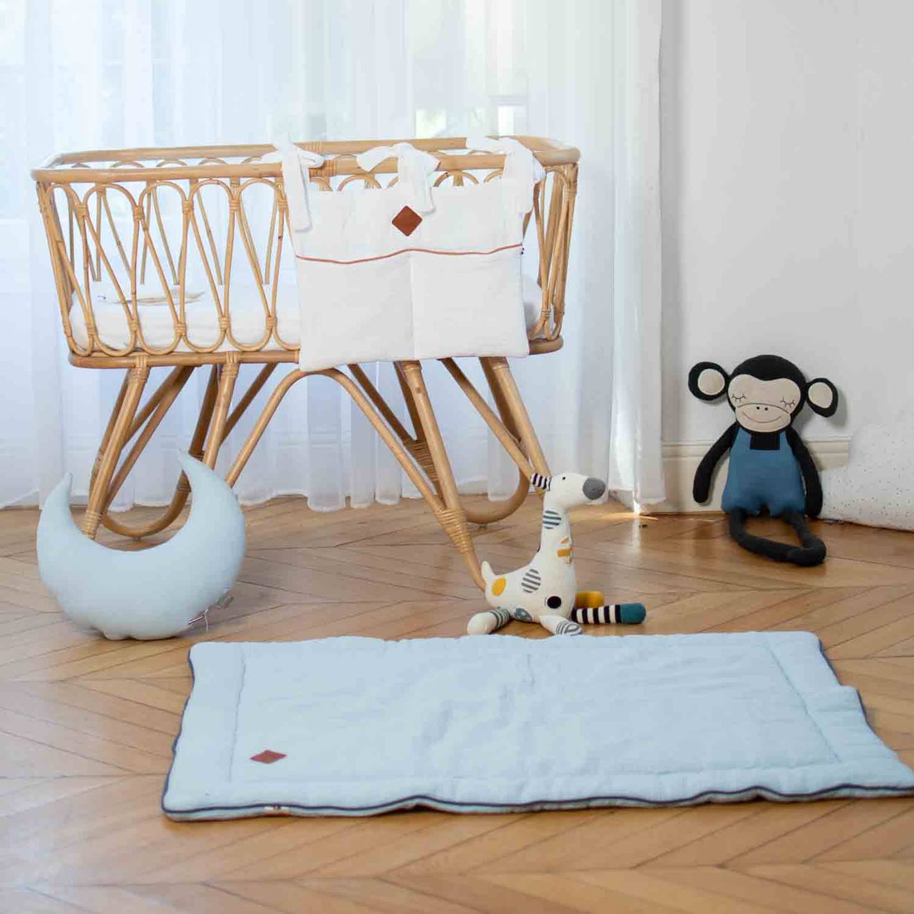 Peluche doudou girafe en coton tricoté écru