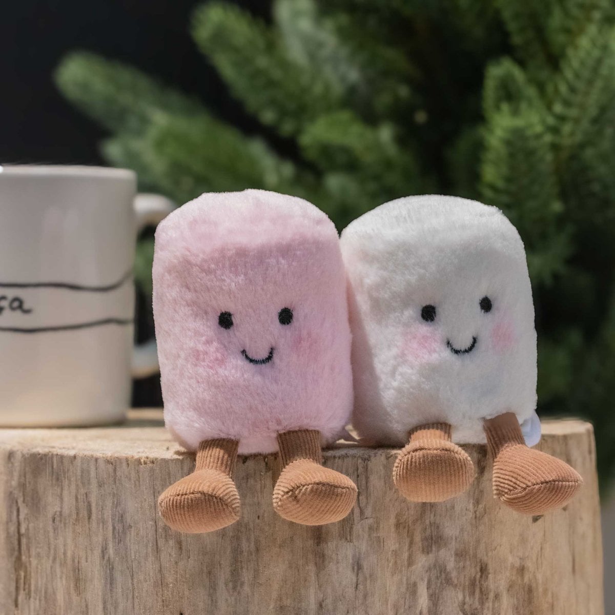 Peluche Duo Marshmallows Jellycat, deux marshmallows tout doux