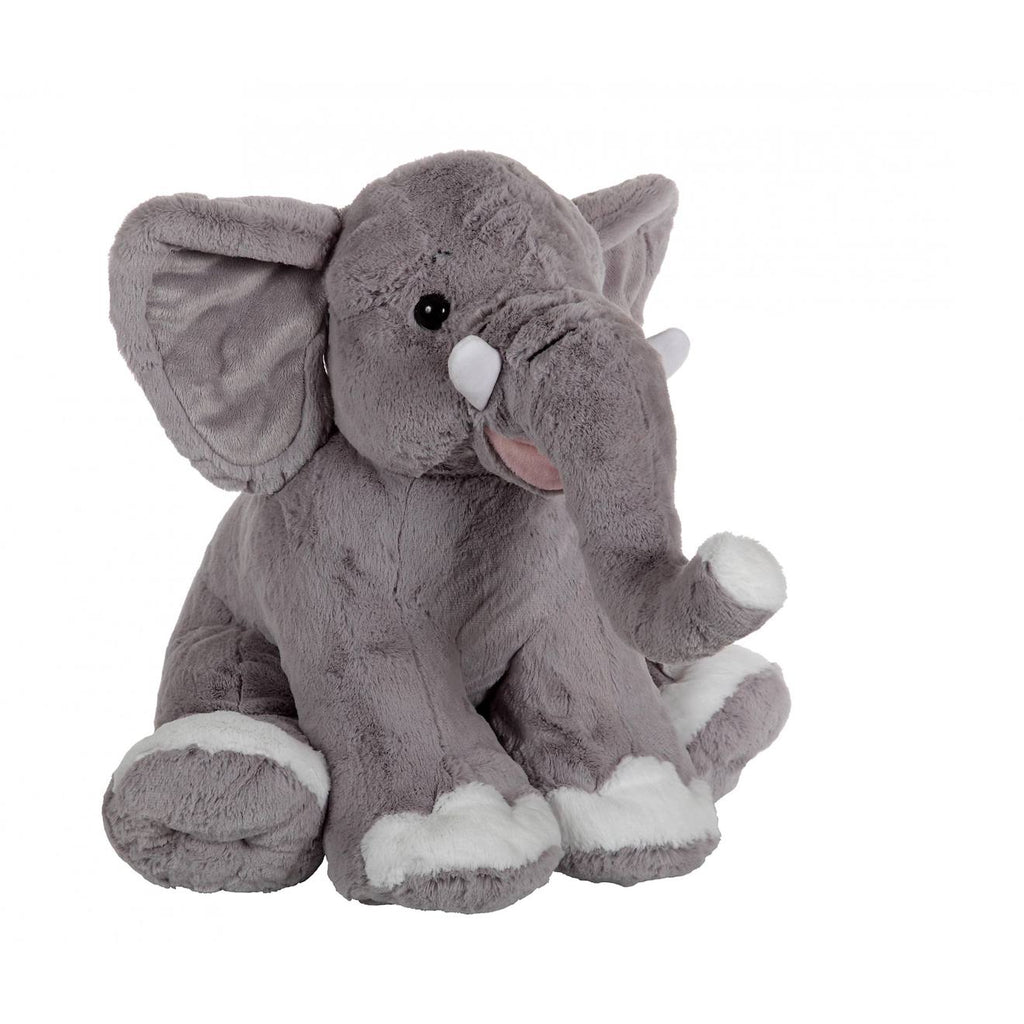 Peluche - éléphant assis - 50 cm gris