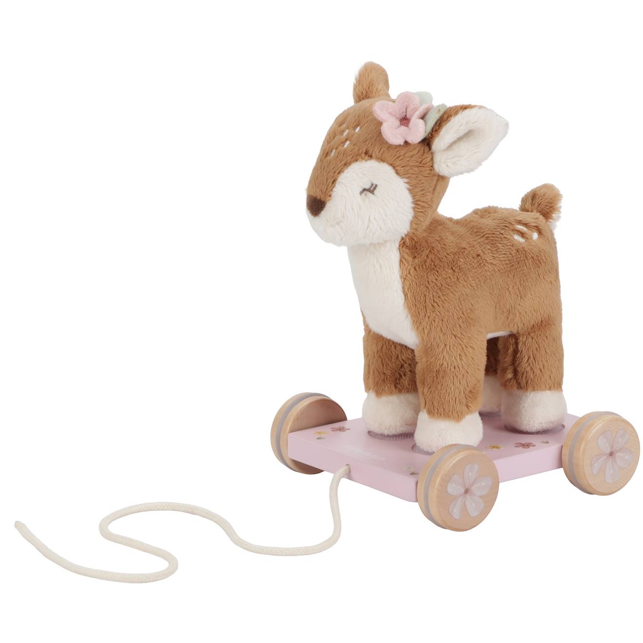 Peluche faon à tirer fairy garden marron