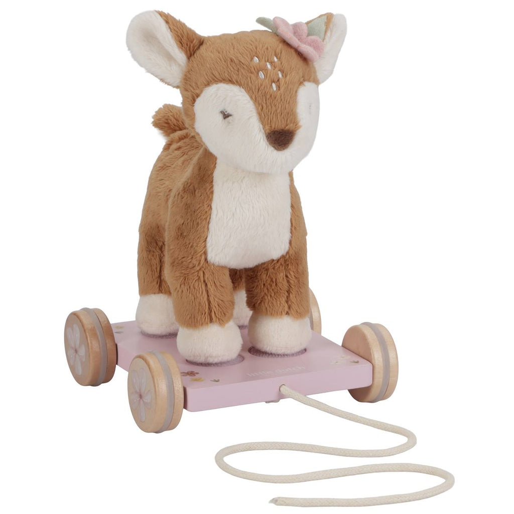 Peluche faon à tirer fairy garden marron