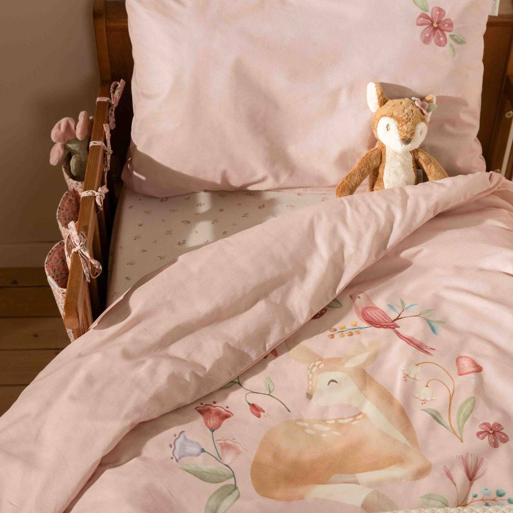 Peluche faon fairy garden (10 cm) rose, beige, marron