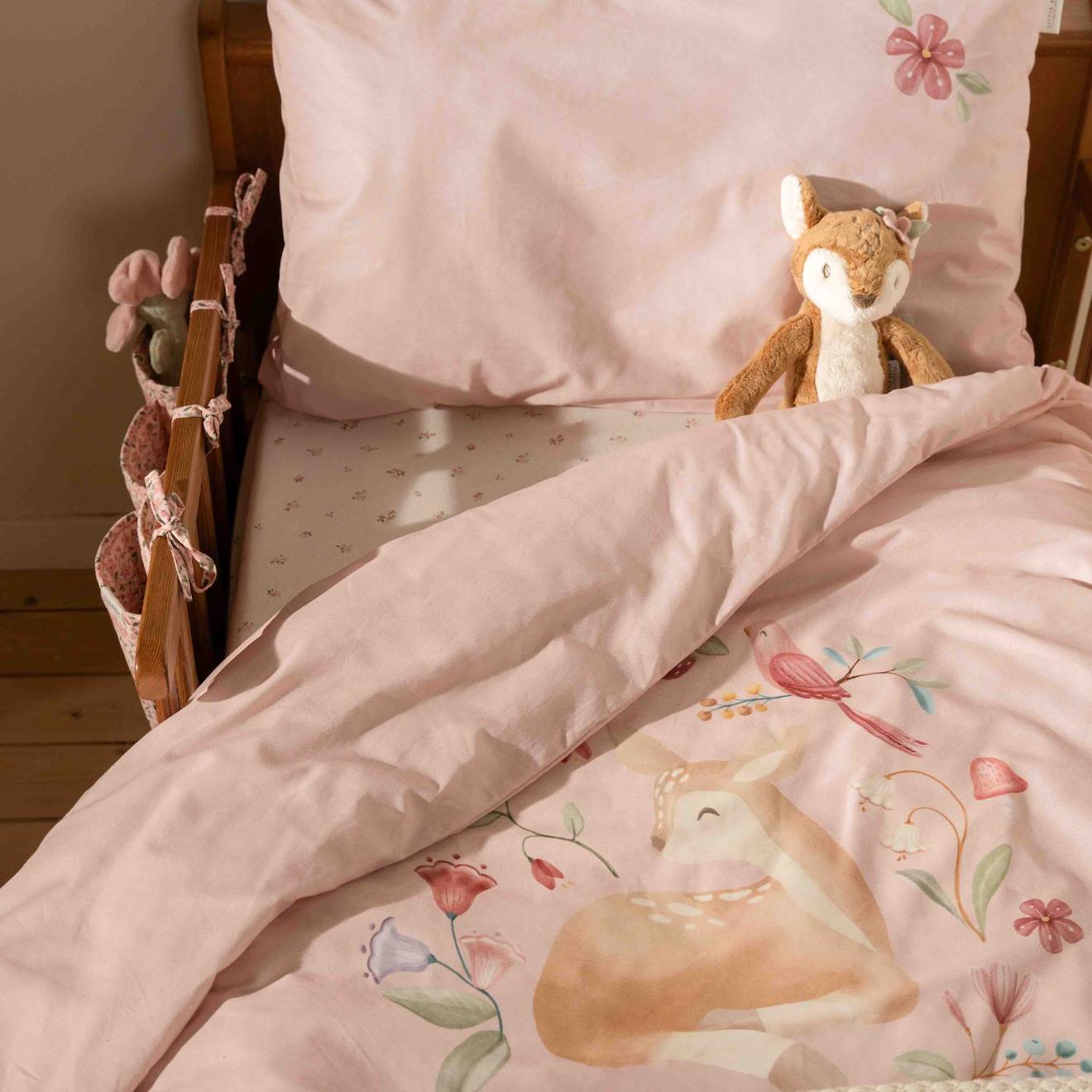 Peluche faon fairy garden (10 cm) rose, beige, marron
