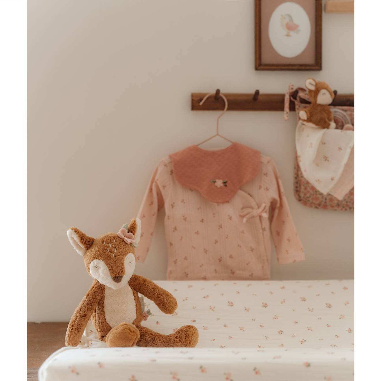 Peluche faon fairy garden 30 cm marron