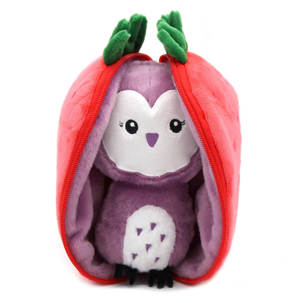 Peluche flipetz chouette fraise rouge