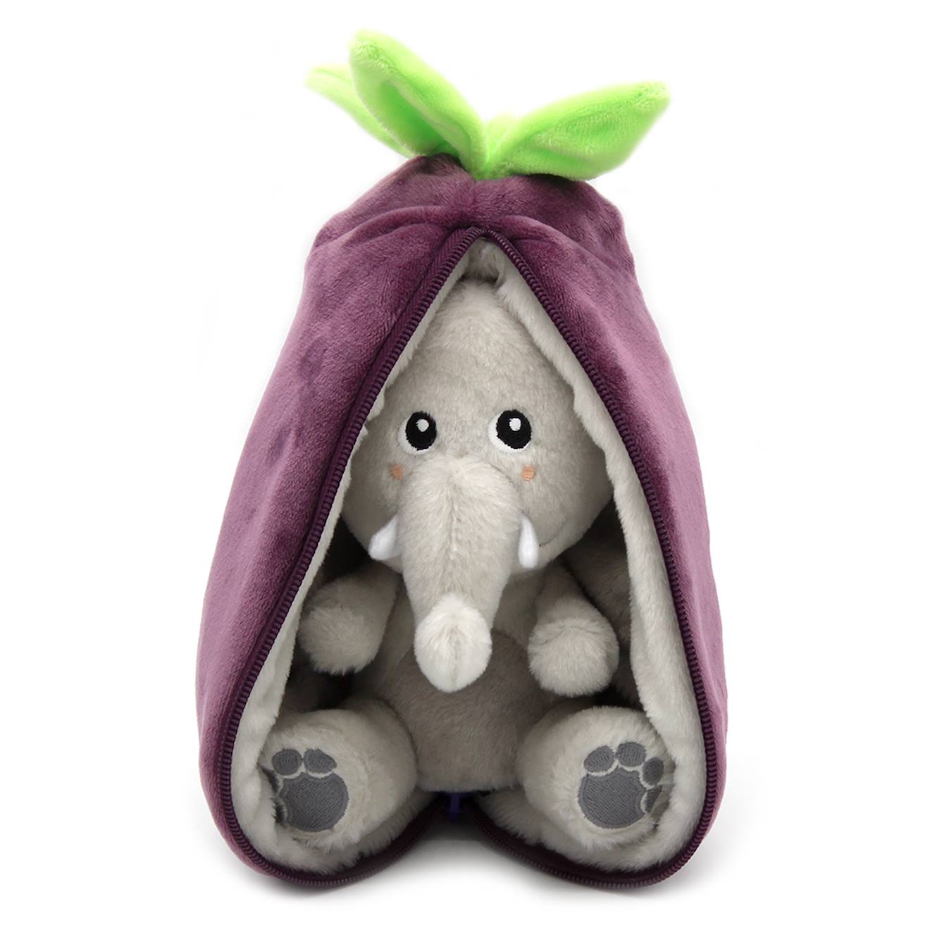 Peluche flipetz eléphant aubergine violet