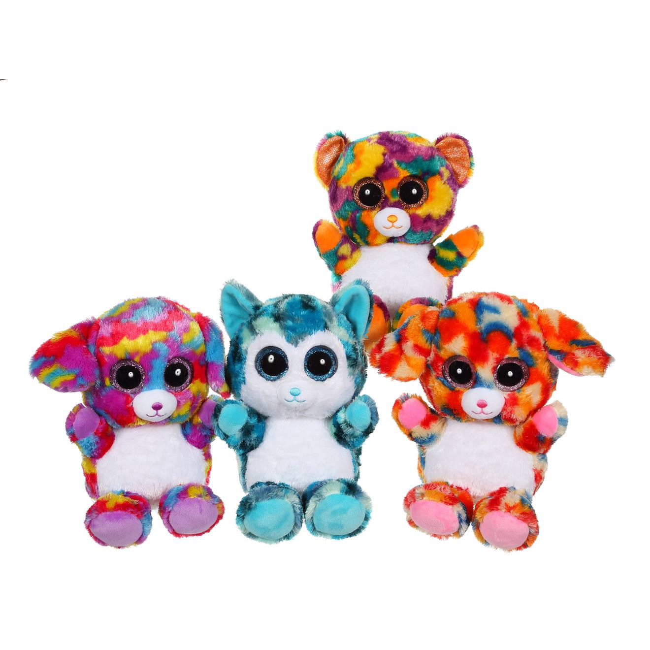 Peluche - frootsy - peluche brilloo friends chien 23 cm violet