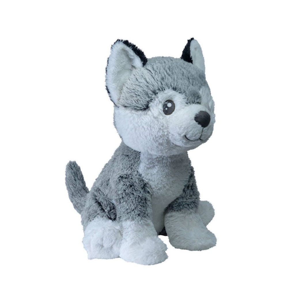Peluche géante chien husky kodi - made in france gris et blanc