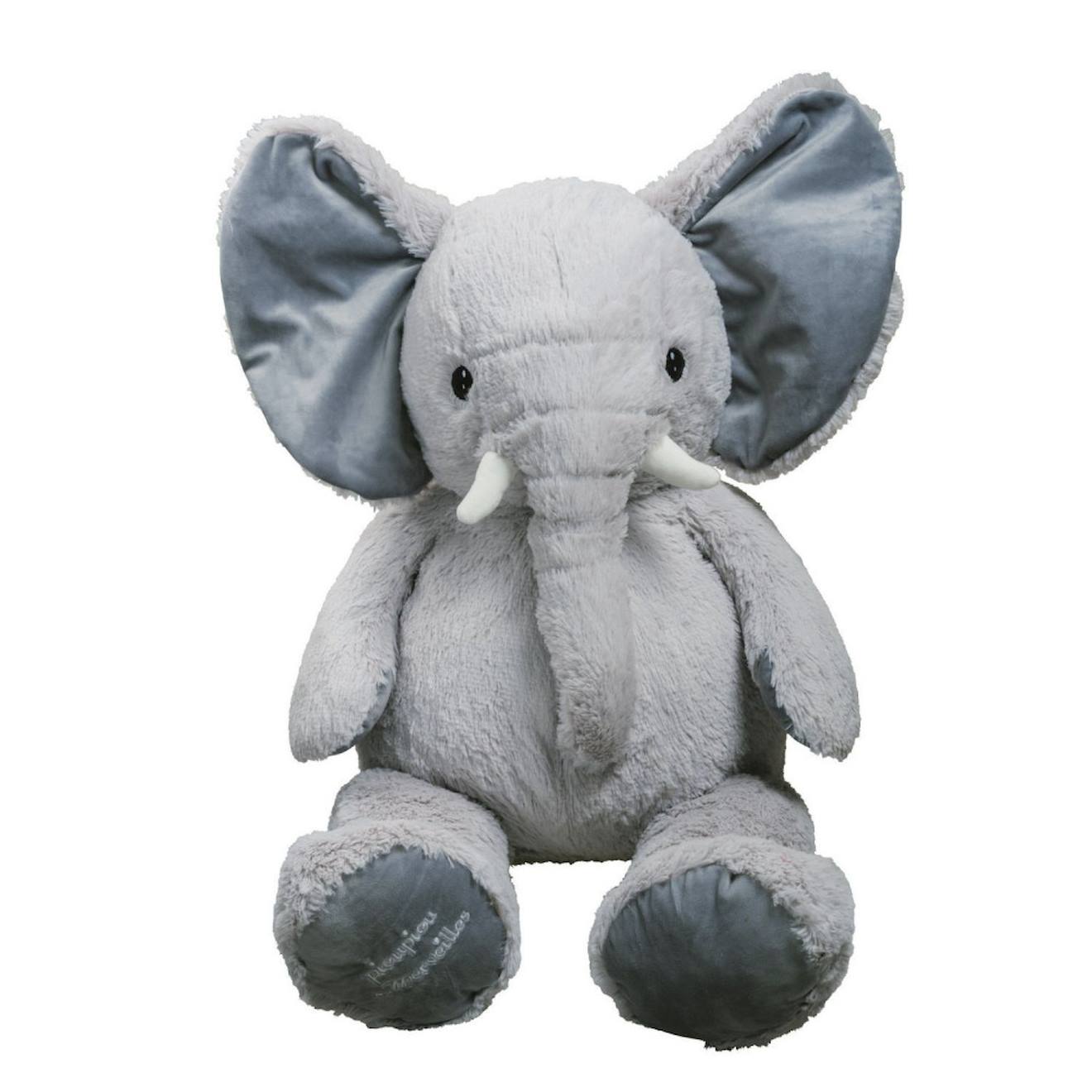 Peluche géante eléphant jojo - made in france gris