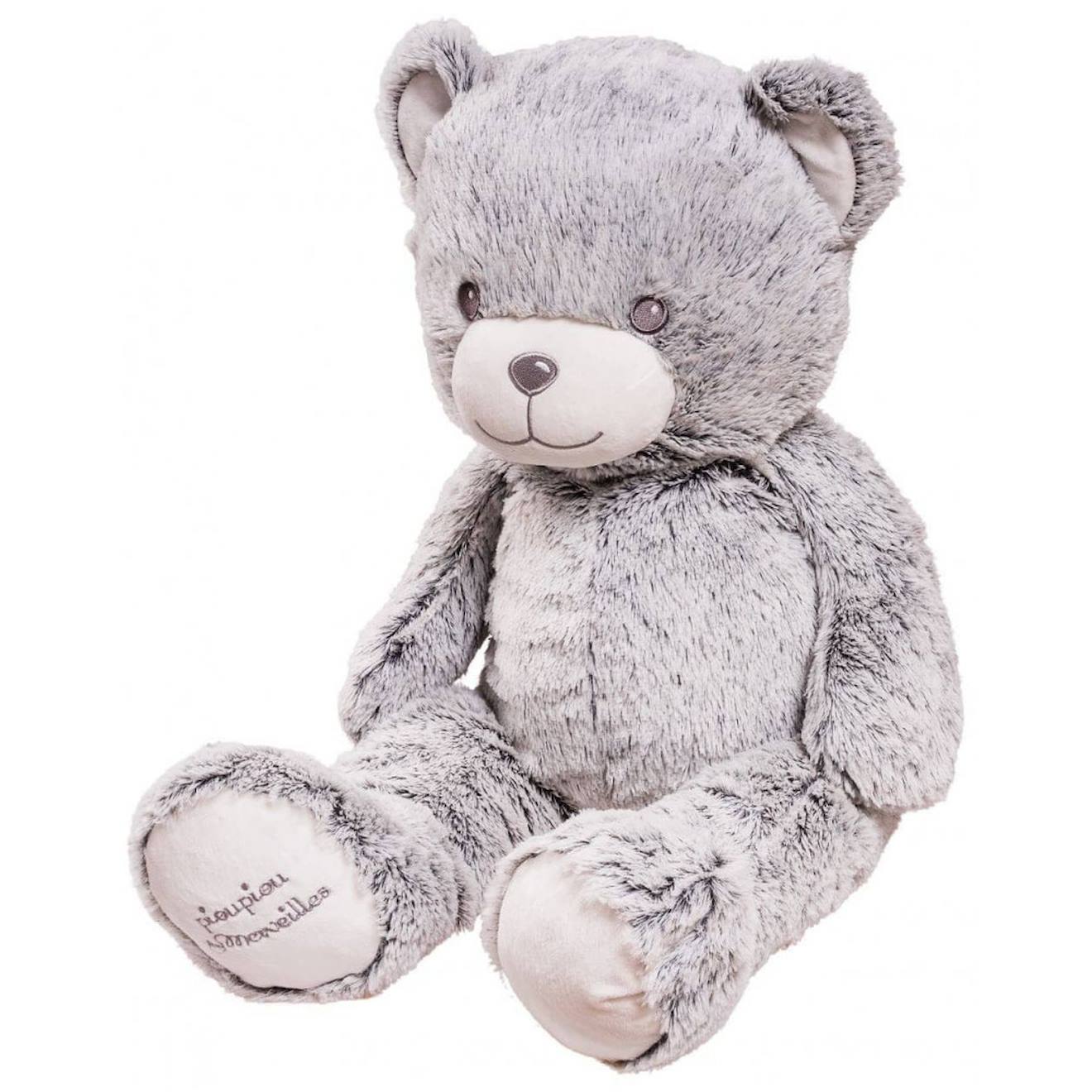 Peluche géante ours gaston gris - made in france gris
