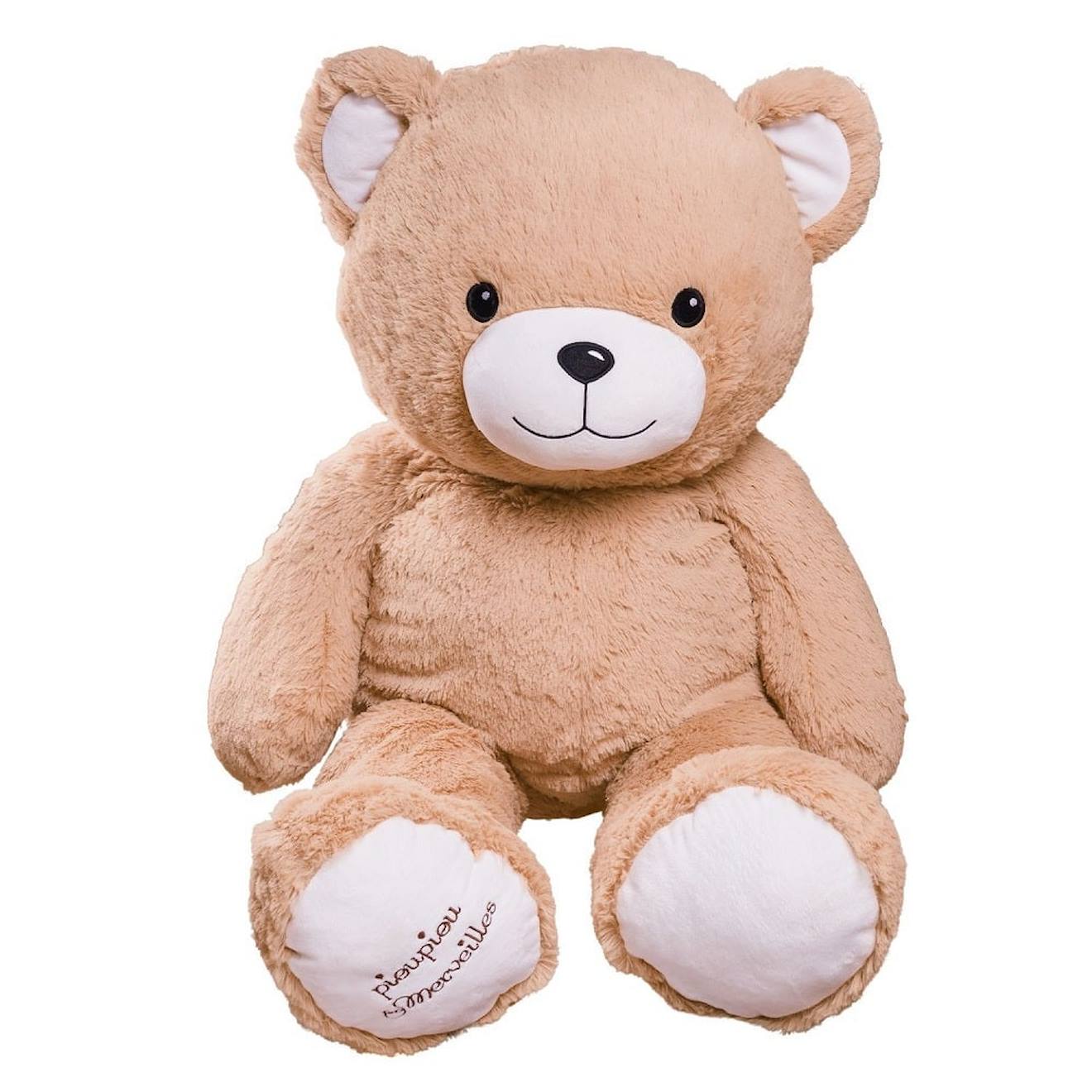 Peluche géante ours gaston - made in france beige