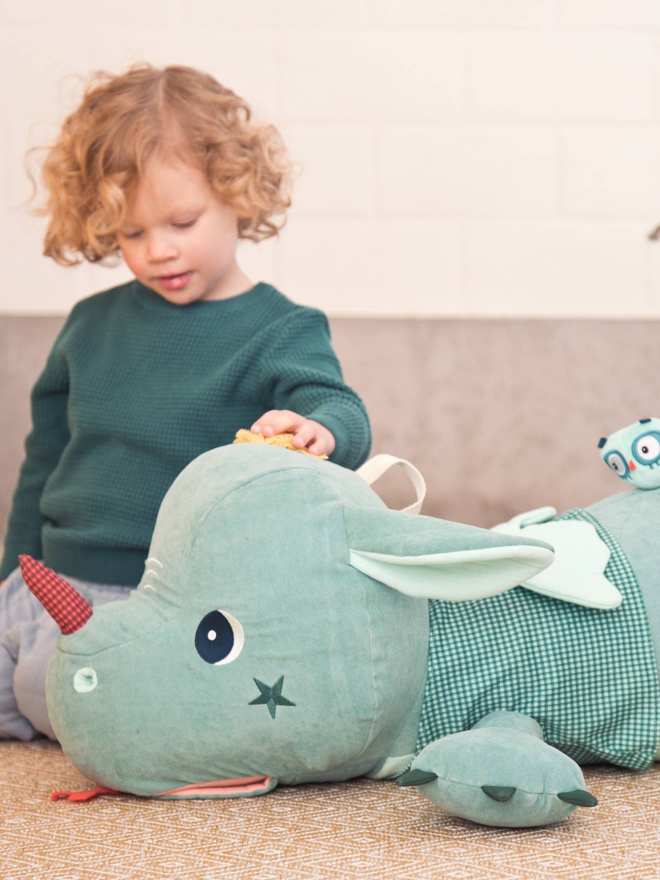 Peluche géante range secrets joe - s vert