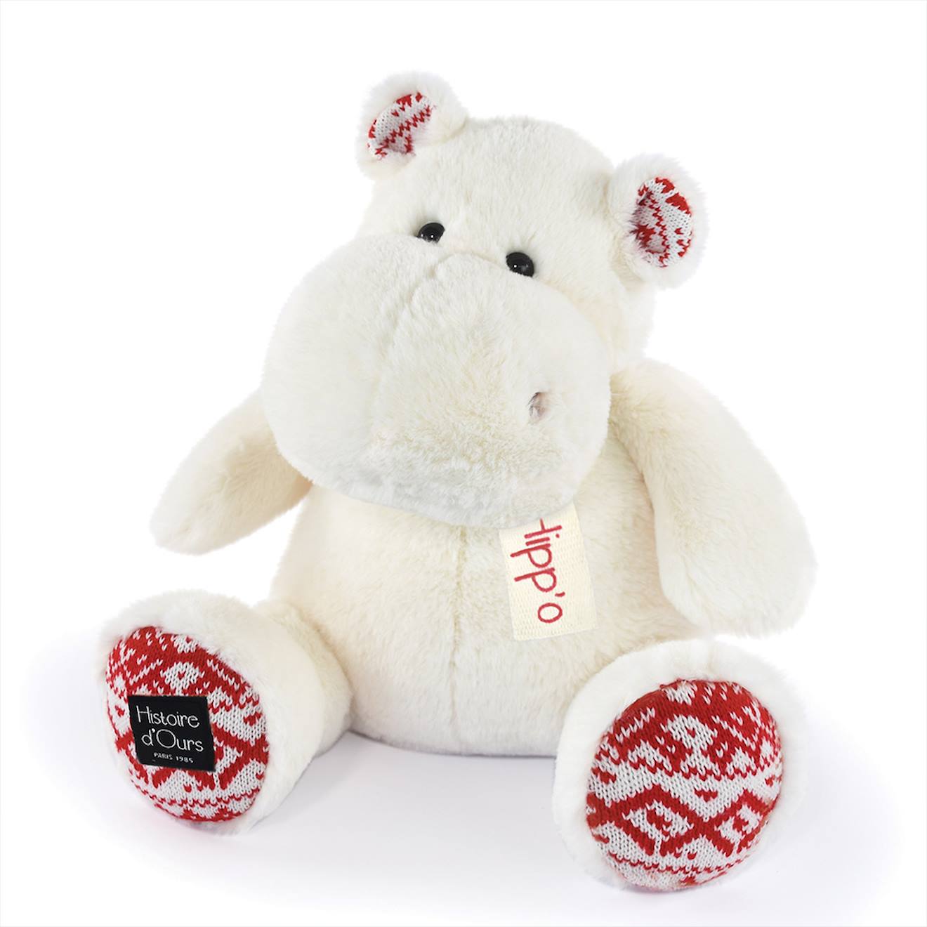 Peluche hippo hip chic blanc 40 cm blanc