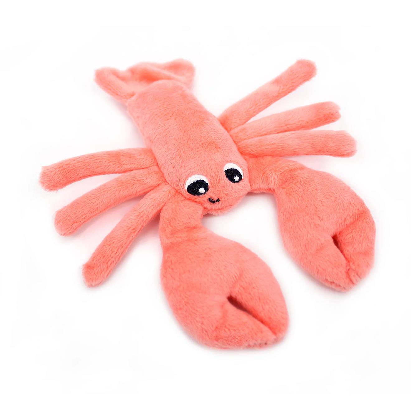Peluche homard maman et son bébé corail rose
