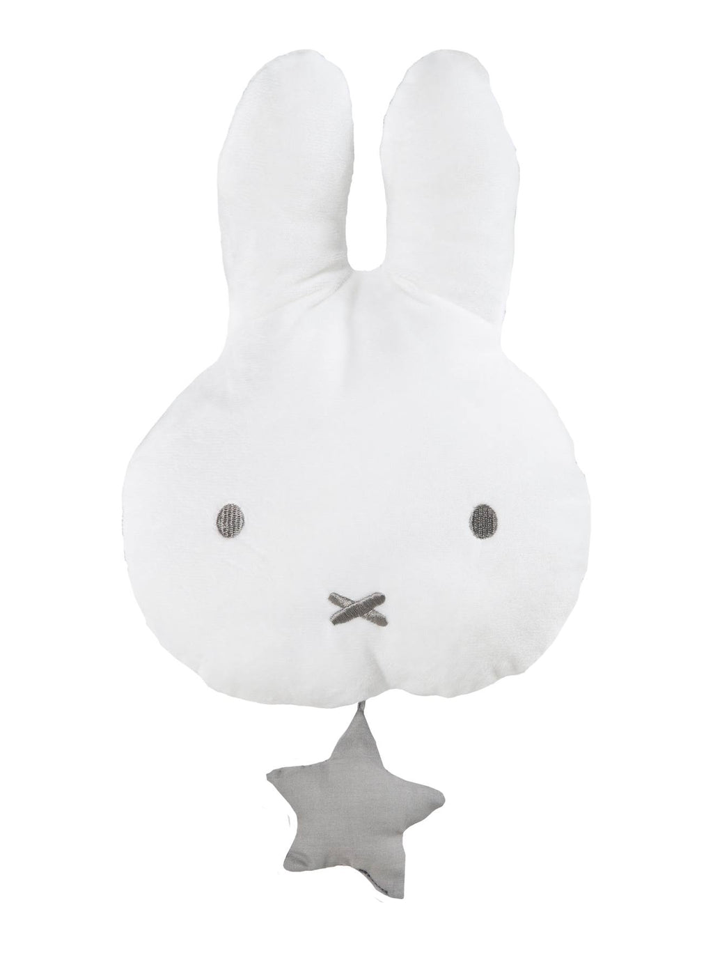 Peluche lapin avec mécanisme musical amovible miffy blanc et gris