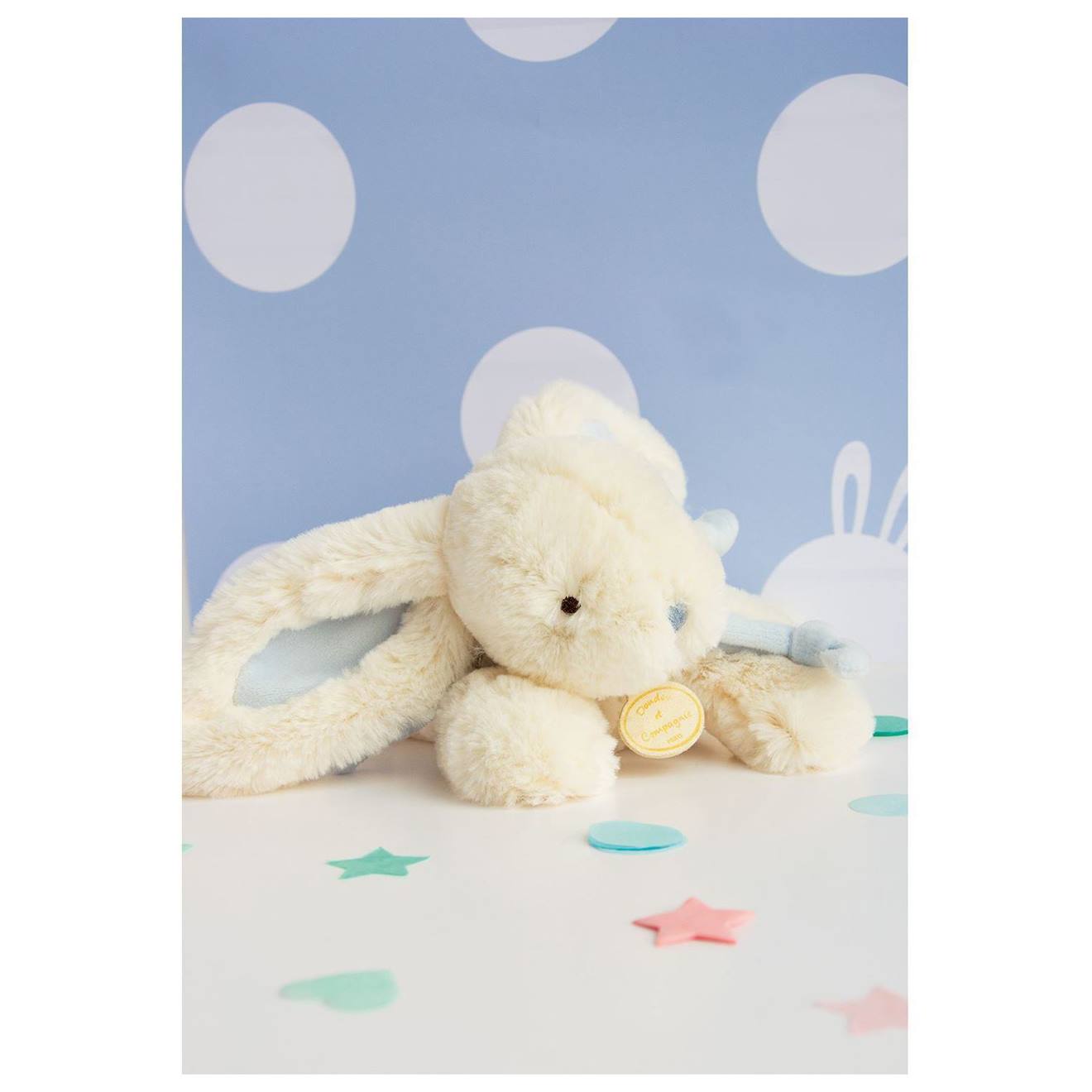 Peluche lapin bonbon 20 cm bleu
