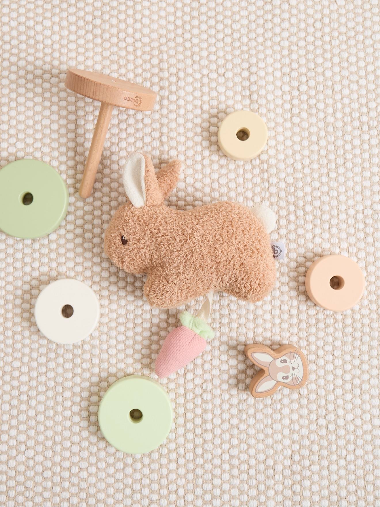 Peluche lapin fine en bouclé – 20 cm lapin fine