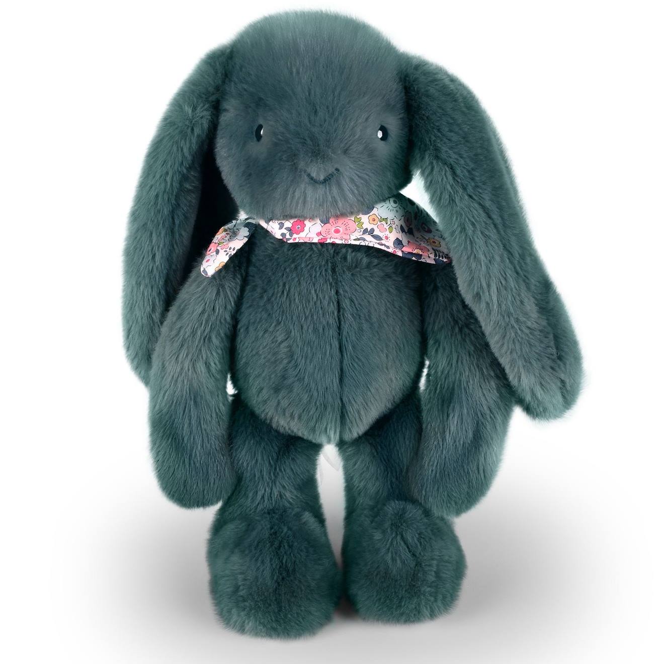 Peluche lapin fleurette 35 cm vert