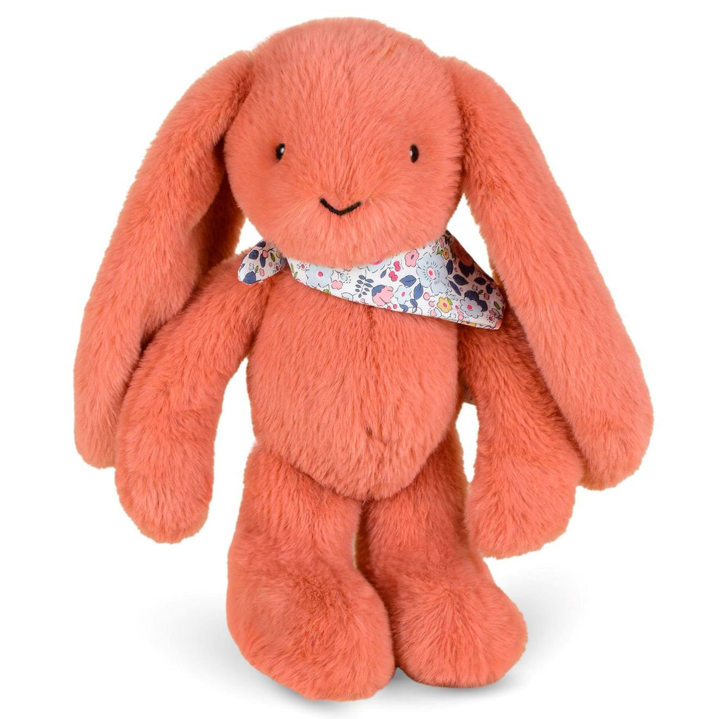 Peluche lapin fleurette 35 cm orange