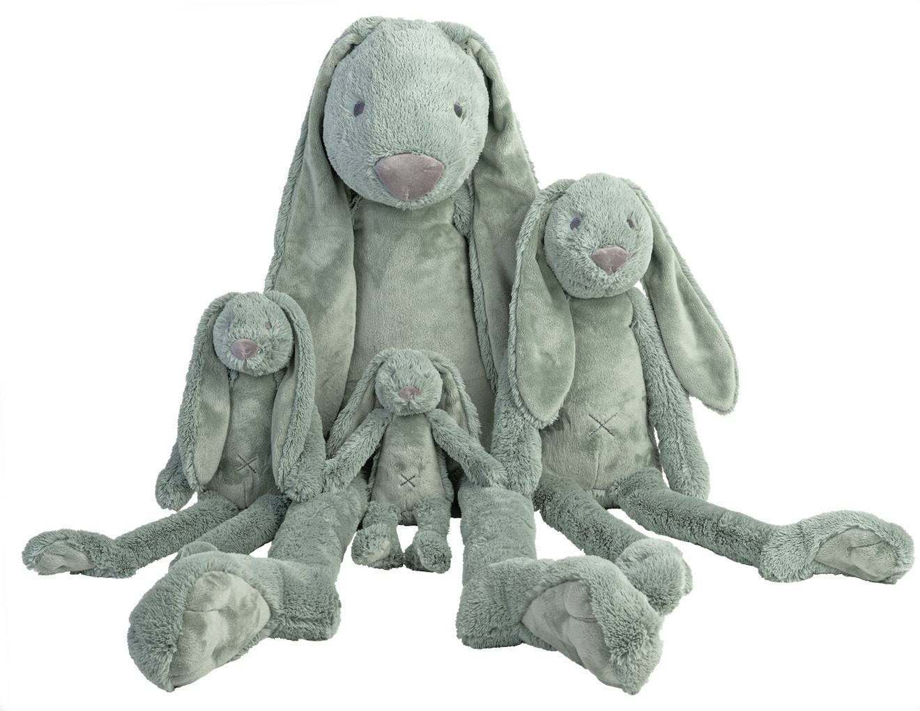 Peluche lapin richie 38 cm vert