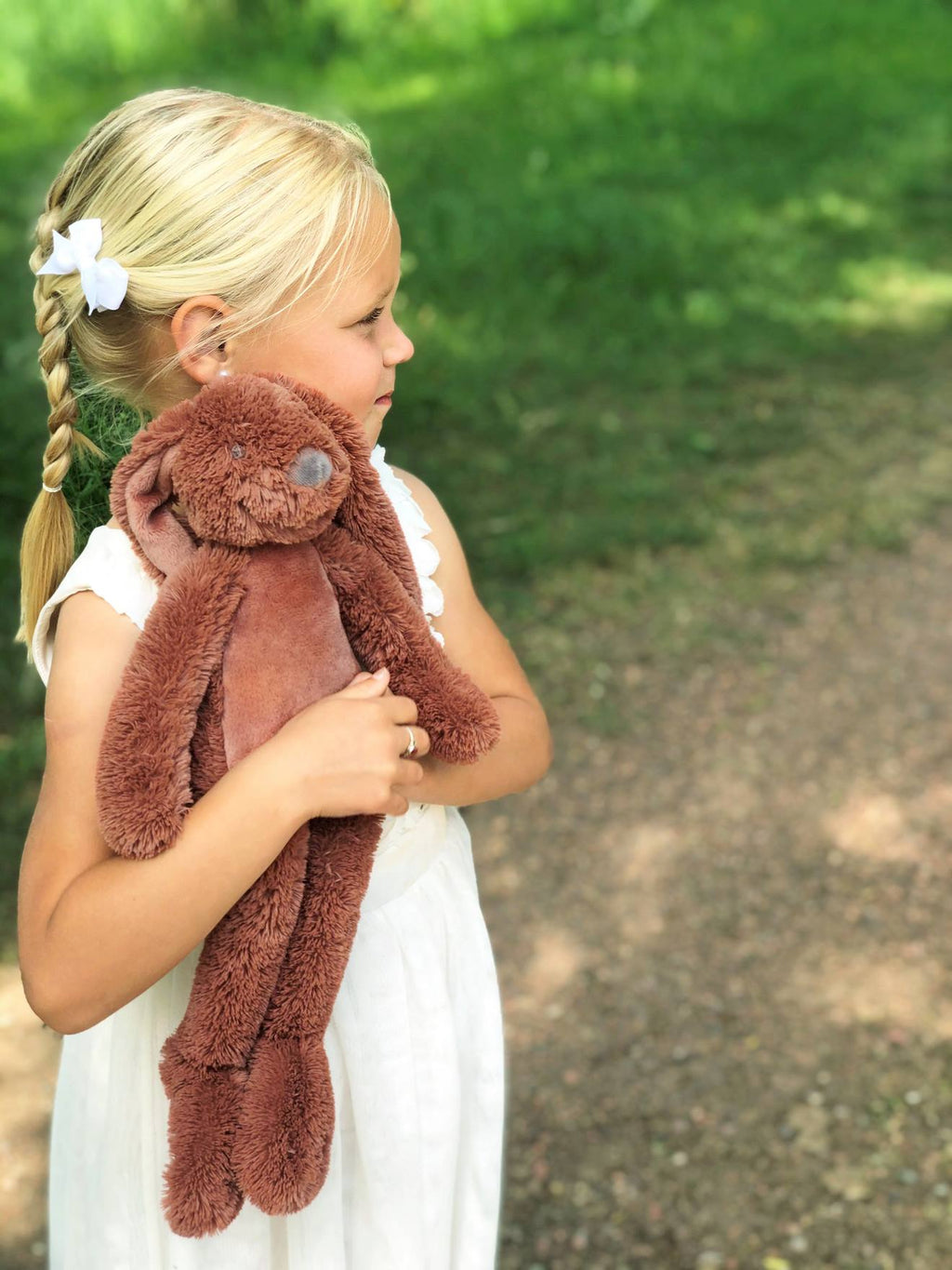 Peluche lapin richie 38 cm rouge