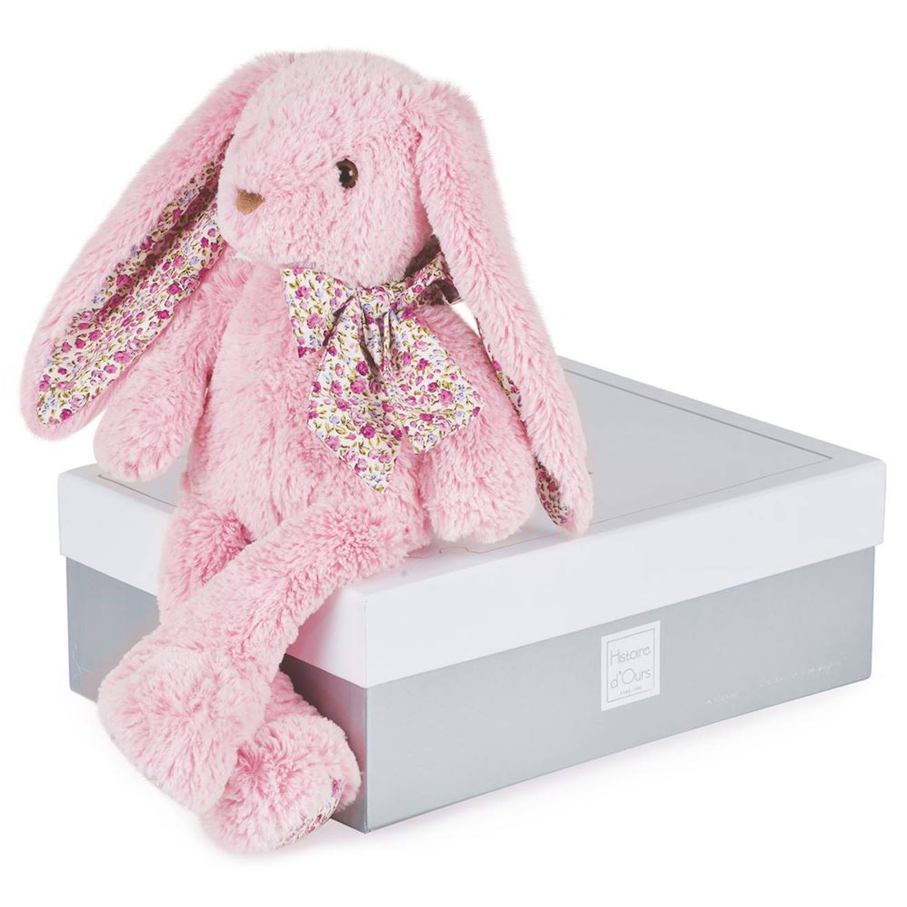 Peluche lapin rose 40 cm rose