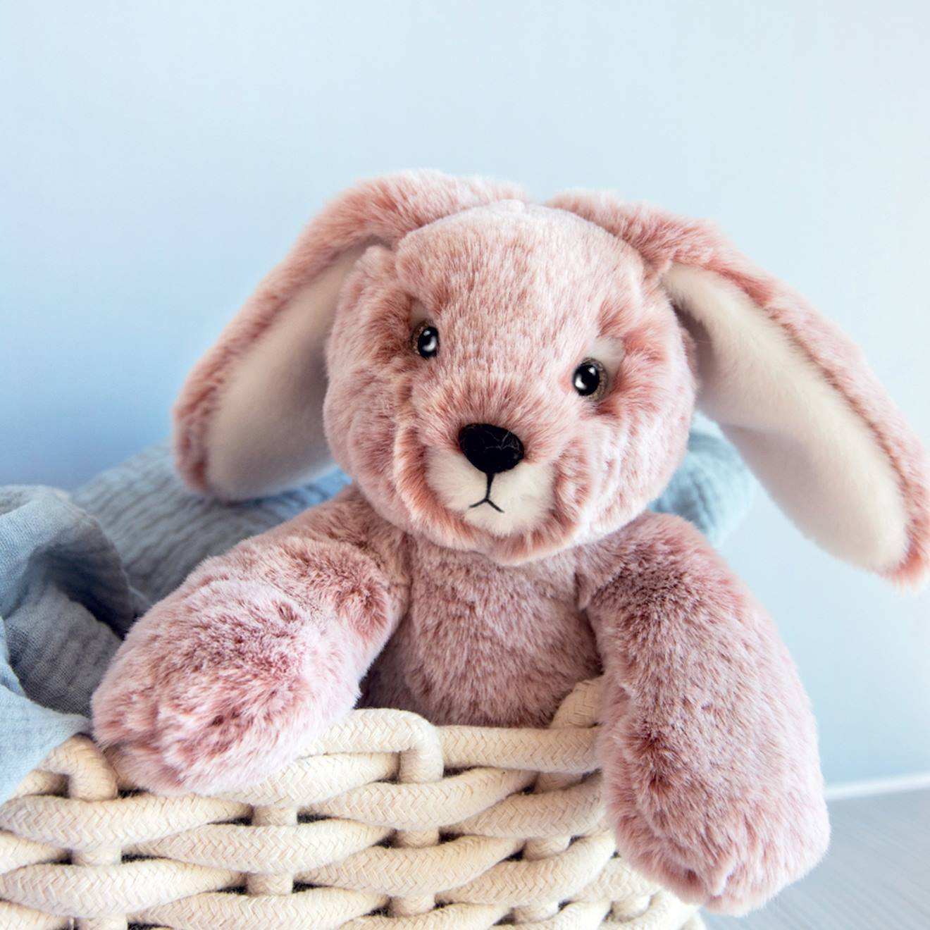 Peluche lapin rose sweety mousse 25 cm rose