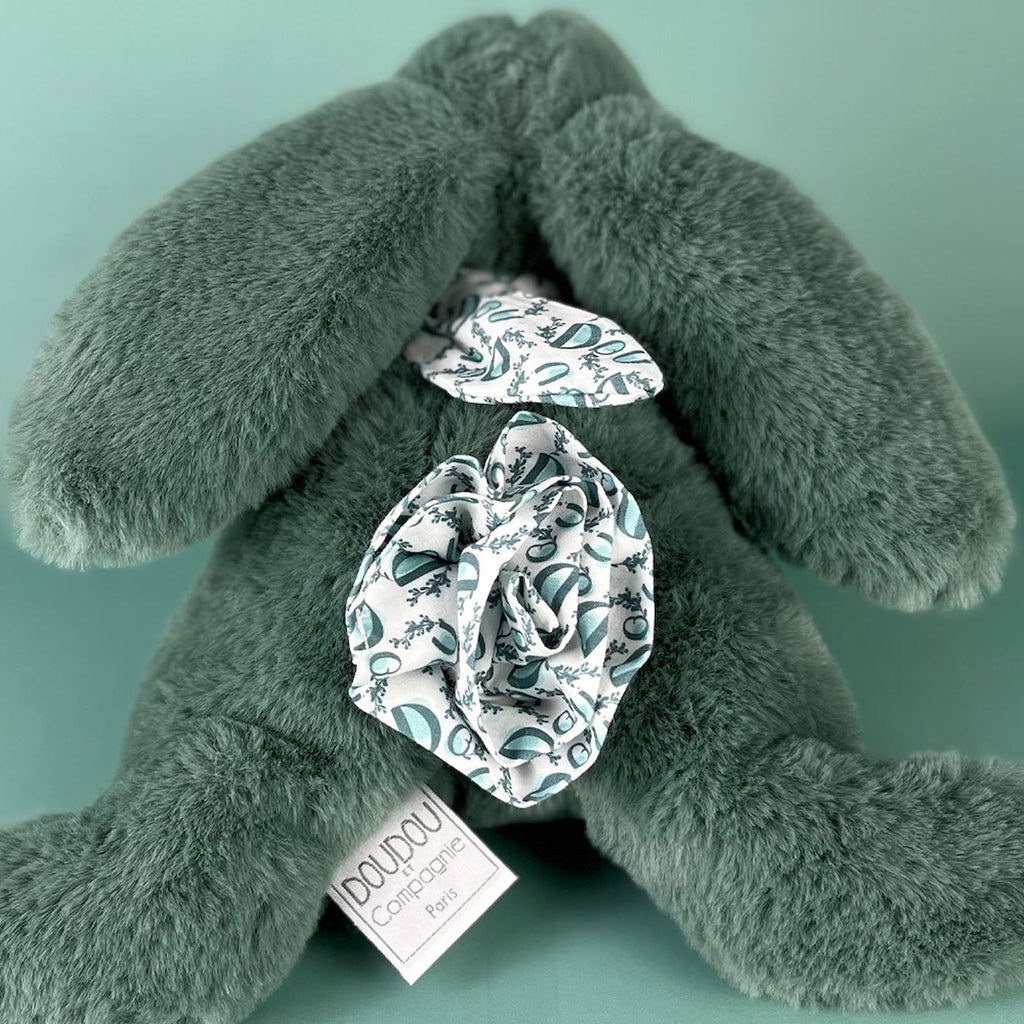 Peluche lapin vert sauge 25 cm vert