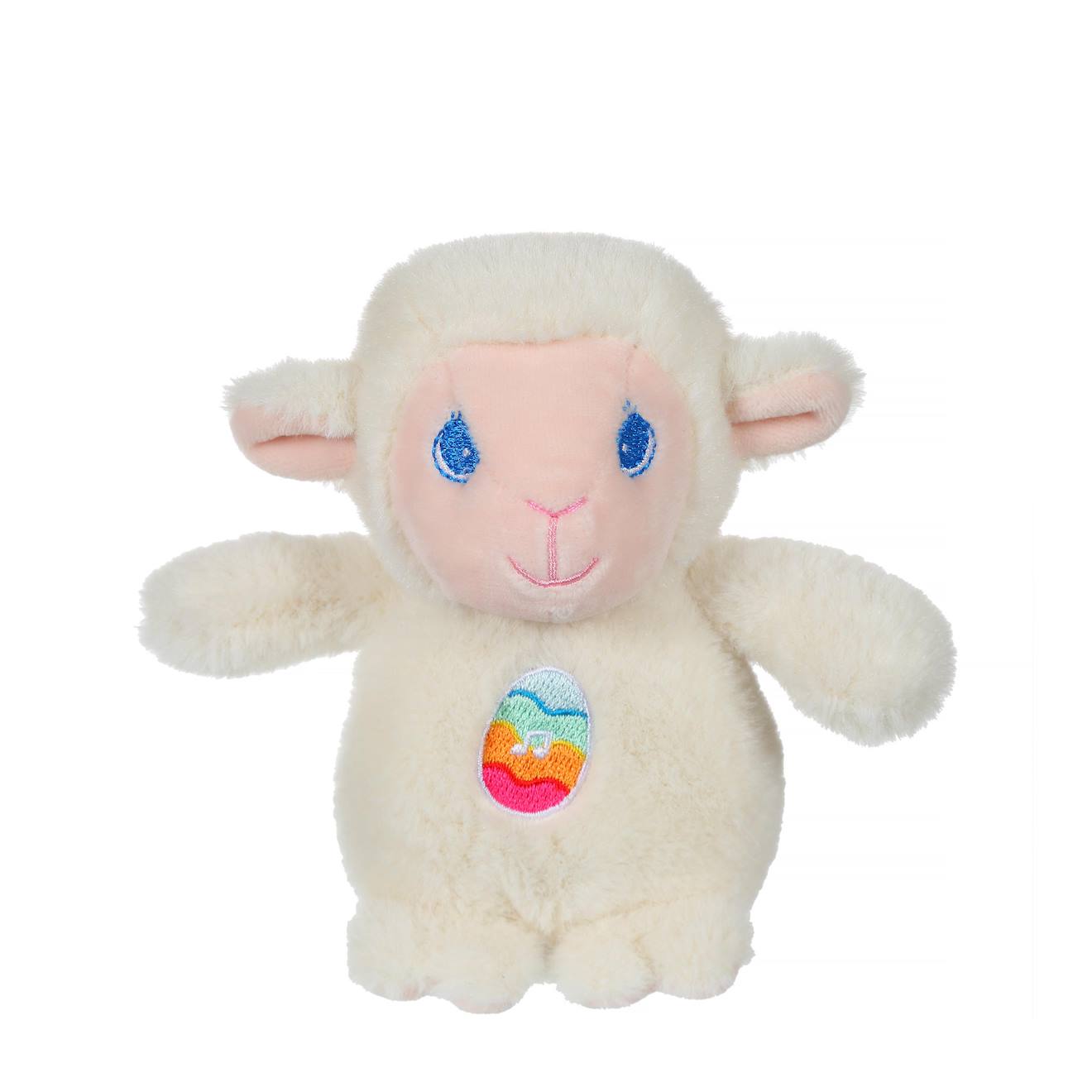 Peluche - les amis de pâques sonores - agneau crème en peluche - 13 cm beige