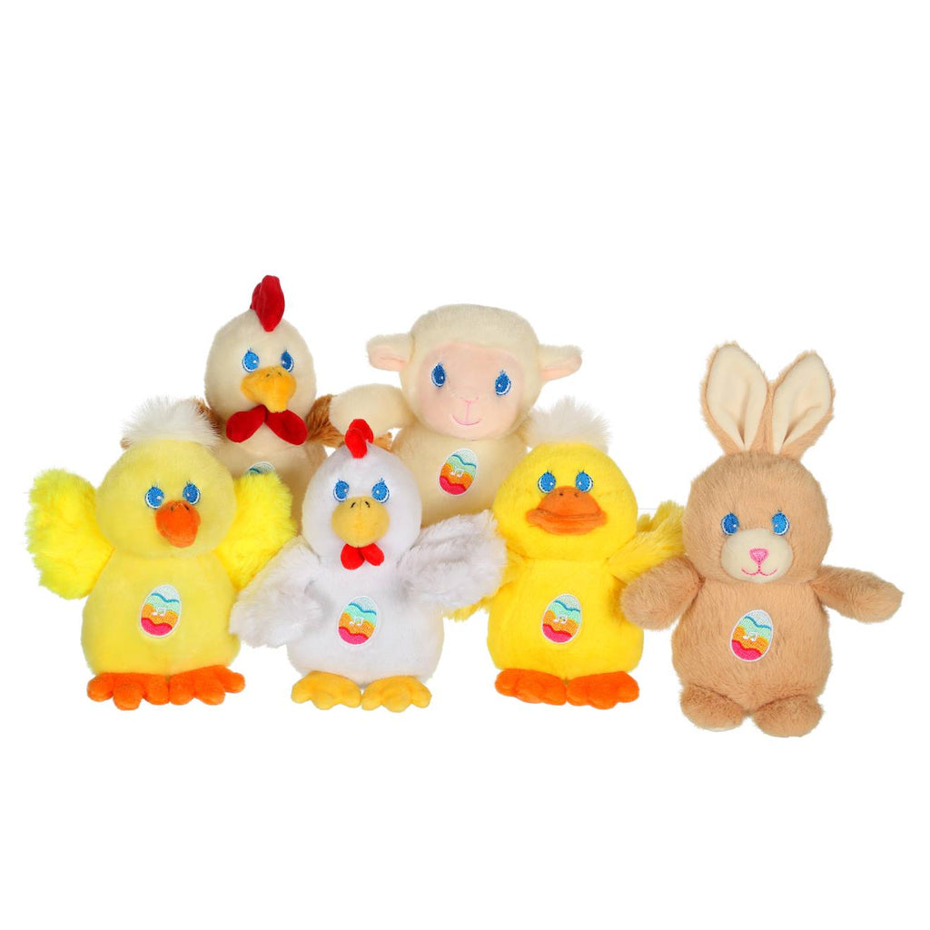 Peluche - les amis de pâques sonores - agneau crème en peluche - 13 cm beige