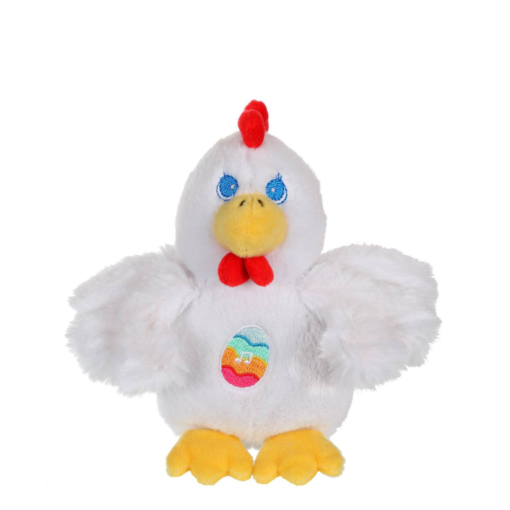 Peluche - les amis de pâques sonores - poule blanche en peluche - 13 cm beige