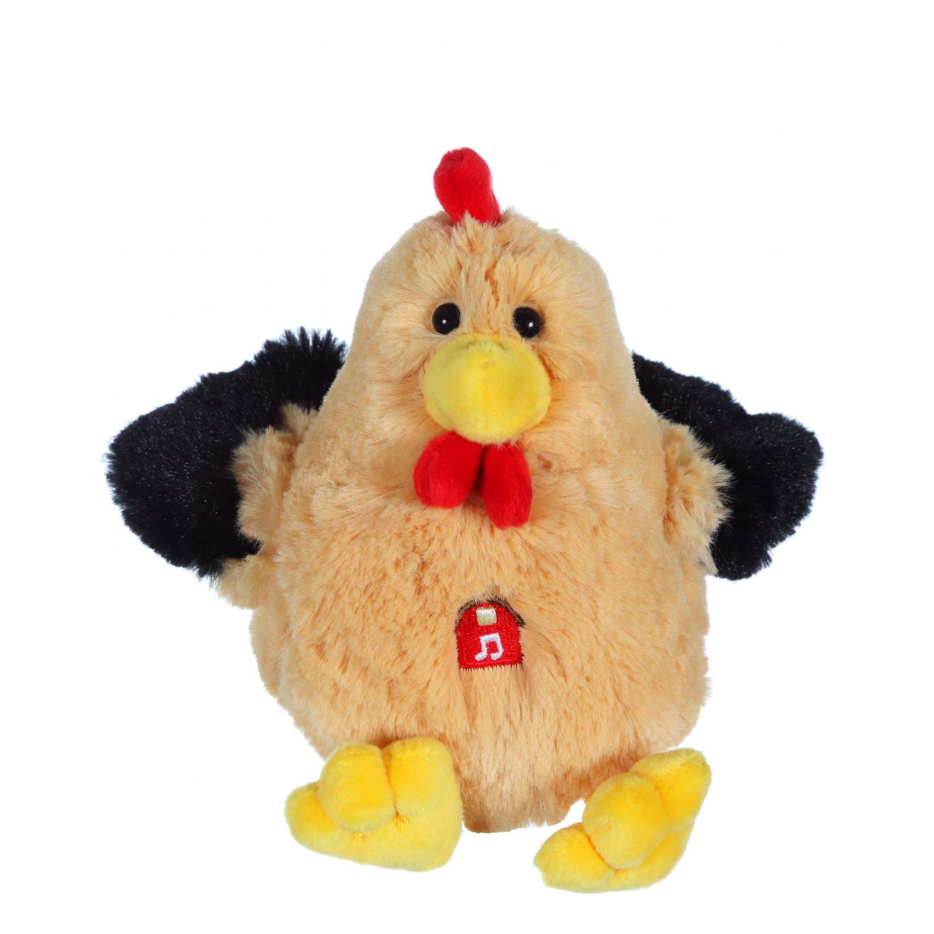 Peluche - les pakidoo sonores en peluche 15 cm - coq beige