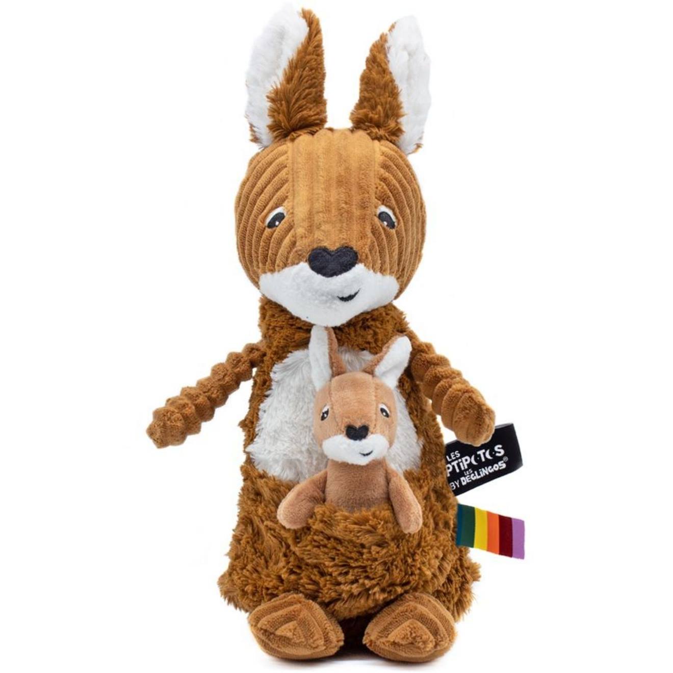 Peluche les ptipotos kangourou cassonade (33 cm) cassonade, blanc