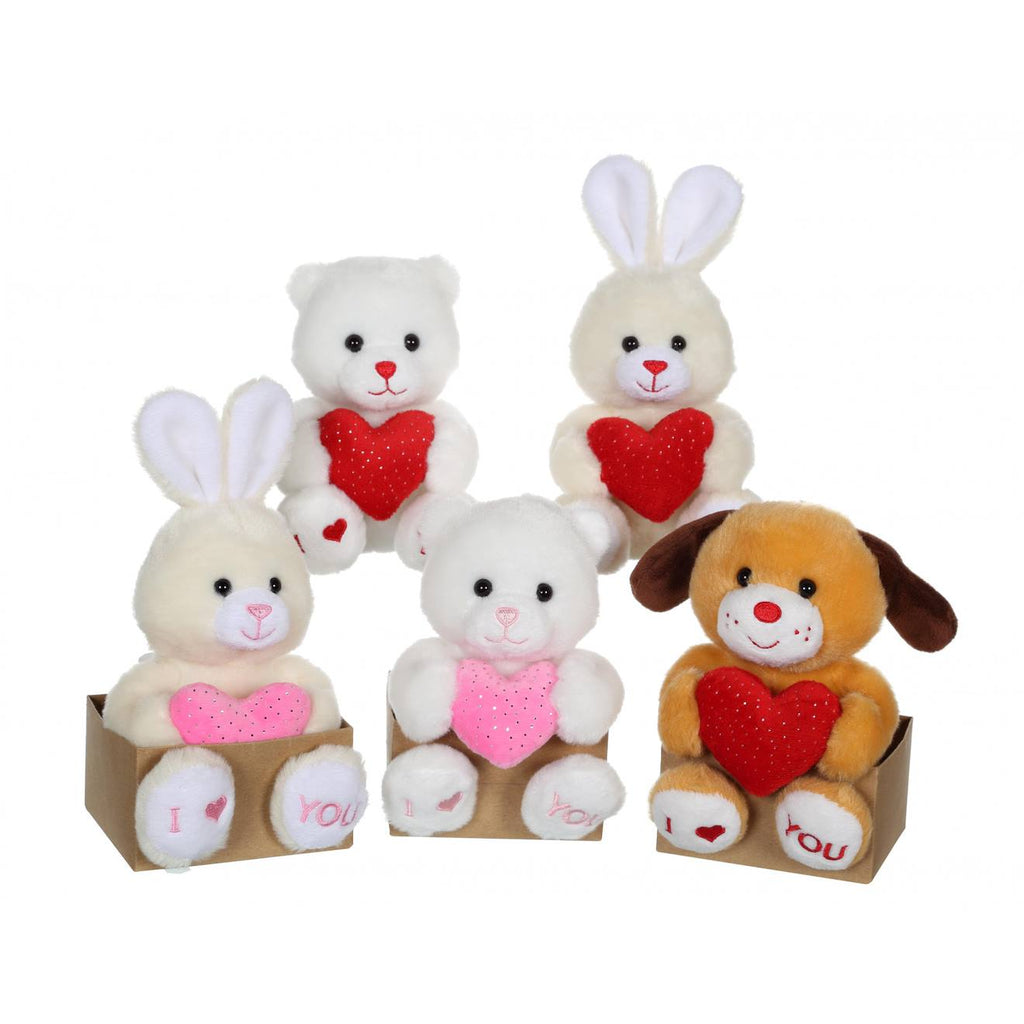 Peluche - les p'tits lovers lapin rouge - 14 cm rouge