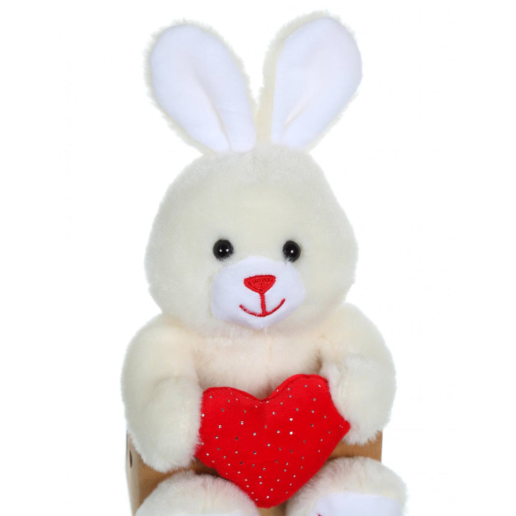 Peluche - les p'tits lovers lapin rouge - 14 cm rouge